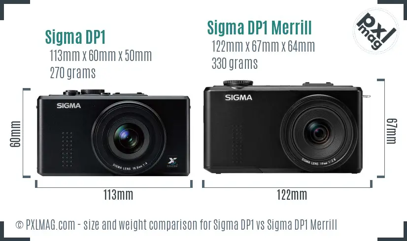 Sigma DP1 vs Sigma DP1 Merrill size comparison