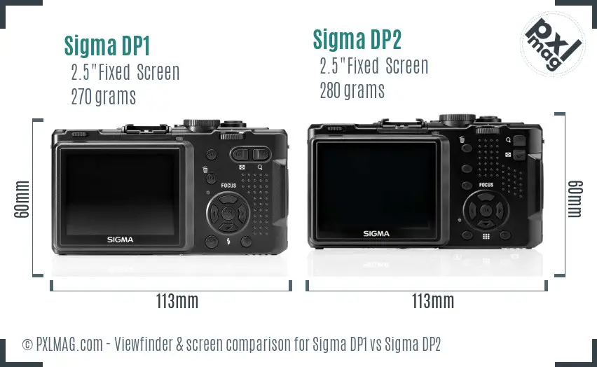 Sigma DP1 vs Sigma DP2 Screen and Viewfinder comparison