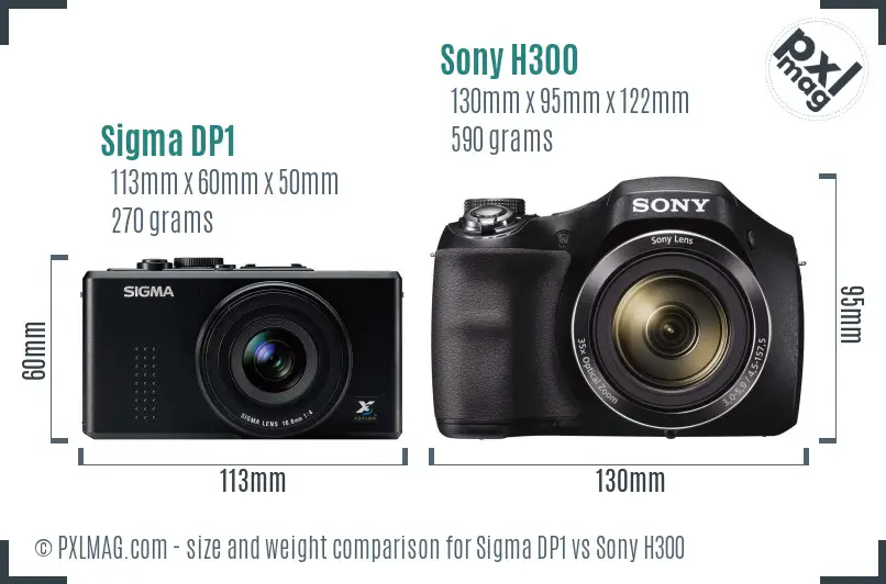 Sigma DP1 vs Sony H300 size comparison Sigma DP1 vs Sony H300 size comparison