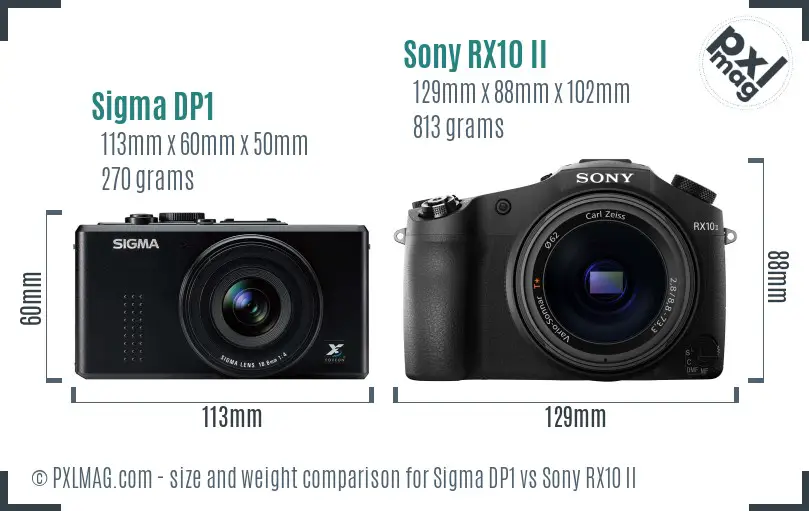Sigma DP1 vs Sony RX10 II size comparison Sigma DP1 vs Sony RX10 II size comparison