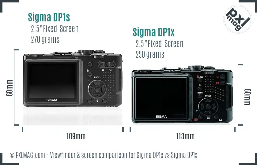 Sigma DP1s vs Sigma DP1x Screen and Viewfinder comparison