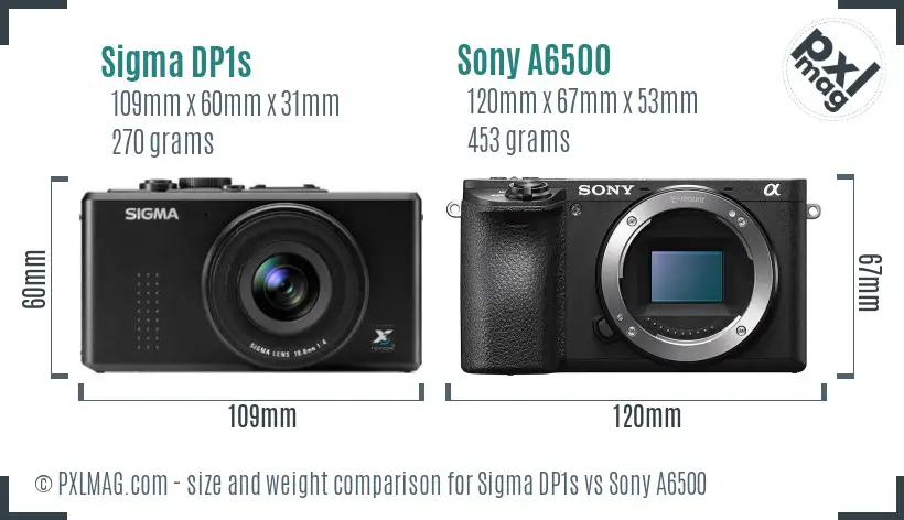 Sigma DP1s vs Sony A6500 size comparison Sigma DP1s vs Sony A6500 size comparison
