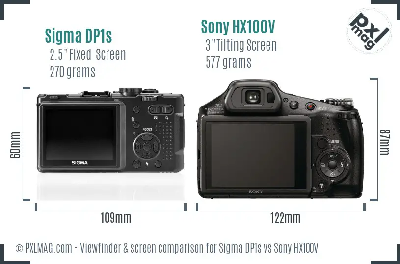 Sigma DP1s vs Sony HX100V Screen and Viewfinder comparison Sigma DP1s vs Sony HX100V Screen and Viewfinder comparison