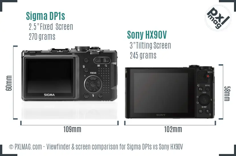 Sigma DP1s vs Sony HX90V Screen and Viewfinder comparison Sigma DP1s vs Sony HX90V Screen and Viewfinder comparison