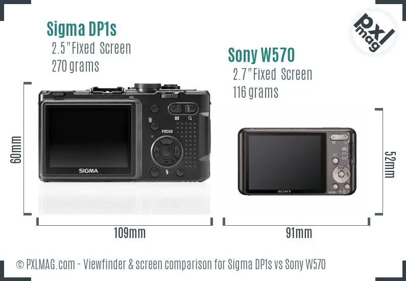Sigma DP1s vs Sony W570 Screen and Viewfinder comparison