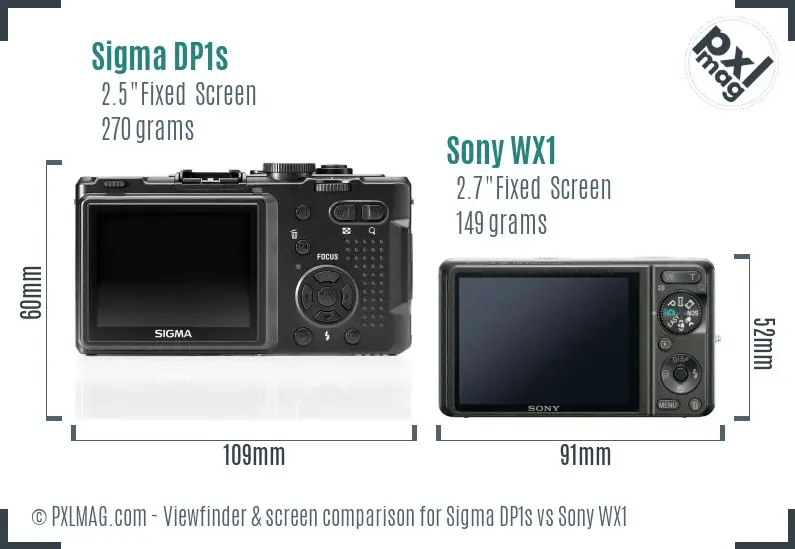 Sigma DP1s vs Sony WX1 Screen and Viewfinder comparison Sigma DP1s vs Sony WX1 Screen and Viewfinder comparison