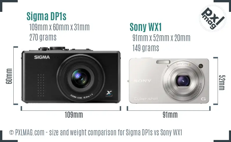 Sigma DP1s vs Sony WX1 size comparison Sigma DP1s vs Sony WX1 size comparison