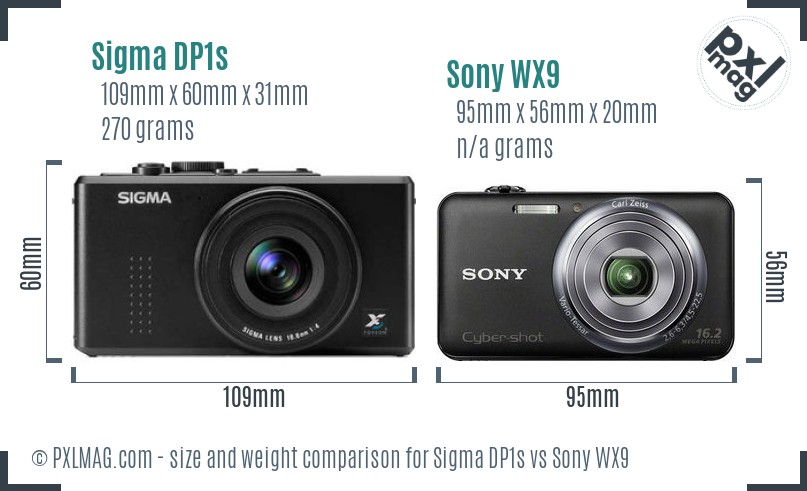 Sigma DP1s vs Sony WX9 size comparison