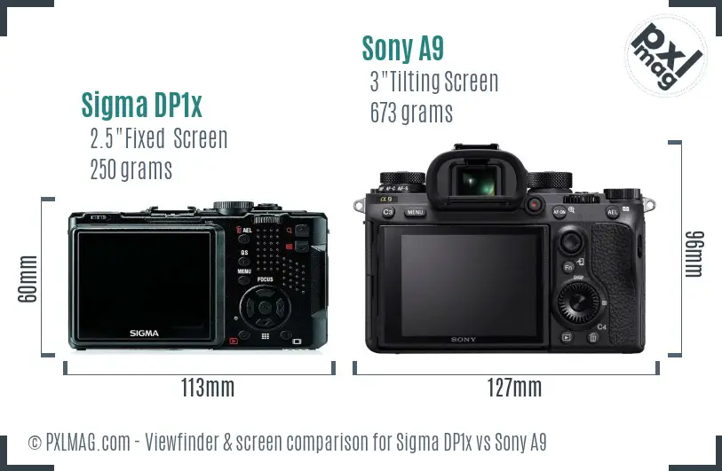 Sigma DP1x vs Sony A9 Screen and Viewfinder comparison Sigma DP1x vs Sony A9 Screen and Viewfinder comparison