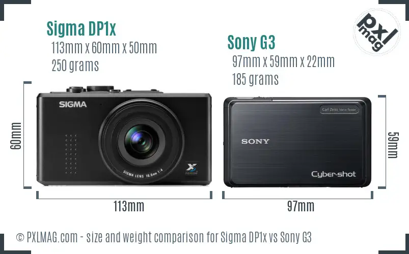Sigma DP1x vs Sony G3 size comparison Sigma DP1x vs Sony G3 size comparison