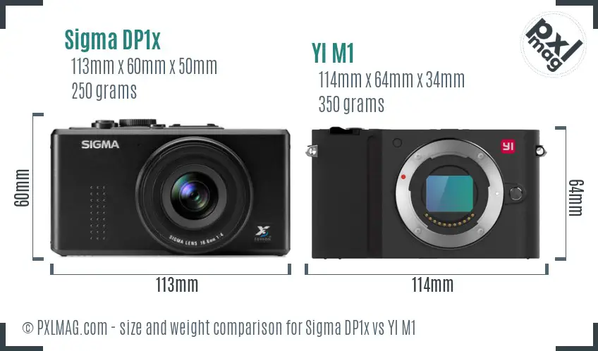 Sigma DP1x vs YI M1 size comparison Sigma DP1x vs YI M1 size comparison