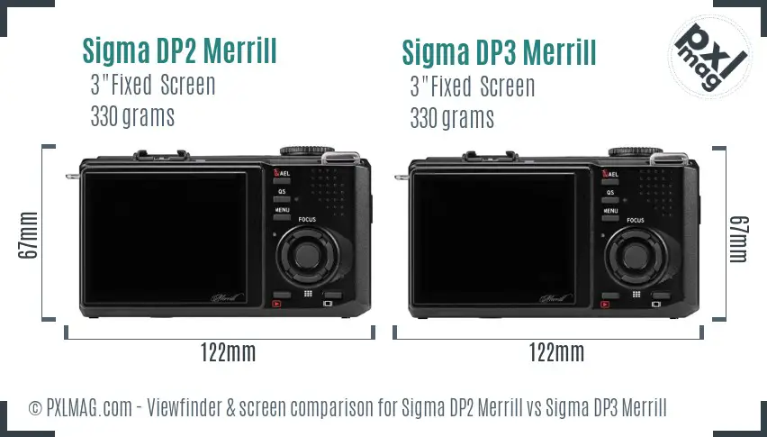 Sigma DP2 Merrill vs Sigma DP3 Merrill Screen and Viewfinder comparison