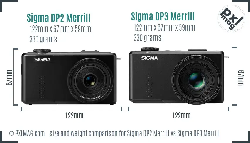 Sigma DP2 Merrill vs Sigma DP3 Merrill size comparison