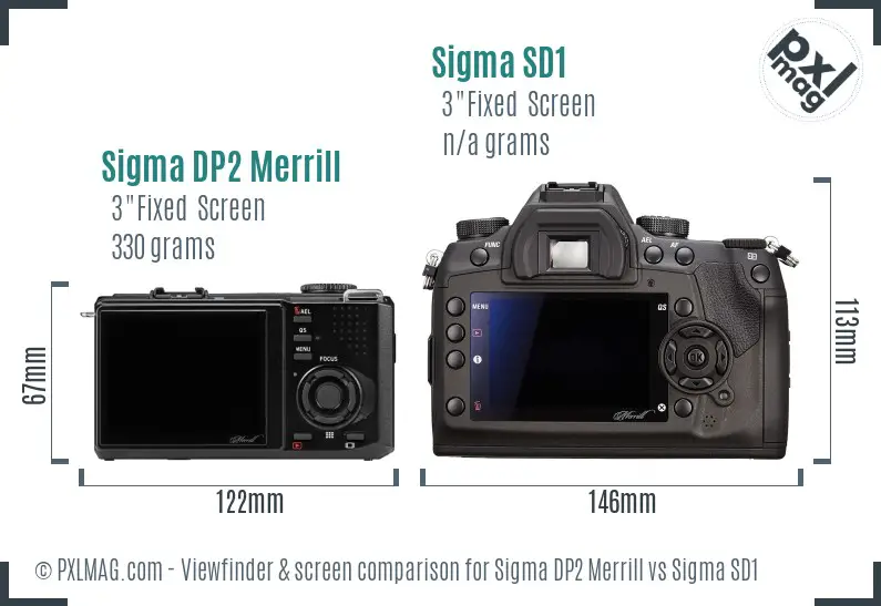 Sigma DP2 Merrill vs Sigma SD1 Screen and Viewfinder comparison