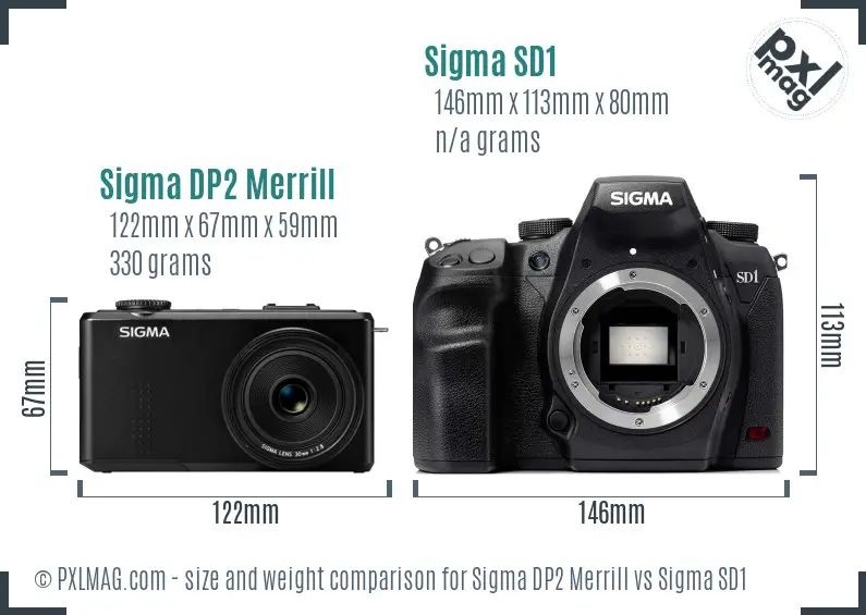 Sigma DP2 Merrill vs Sigma SD1 size comparison