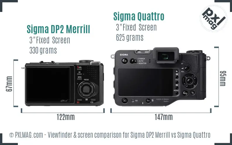 Sigma DP2 Merrill vs Sigma Quattro Screen and Viewfinder comparison