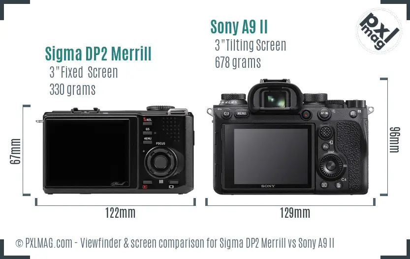 Sigma DP2 Merrill vs Sony A9 II Screen and Viewfinder comparison Sigma DP2 Merrill vs Sony A9 II Screen and Viewfinder comparison