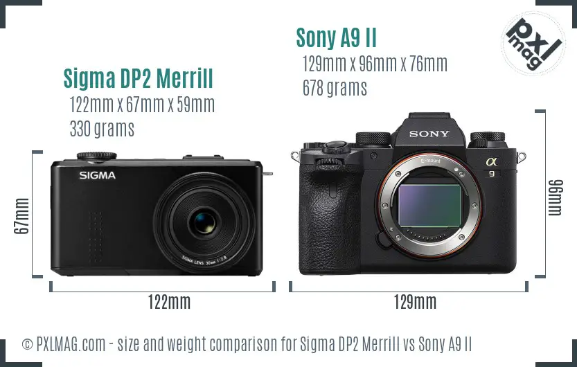 Sigma DP2 Merrill vs Sony A9 II size comparison Sigma DP2 Merrill vs Sony A9 II size comparison