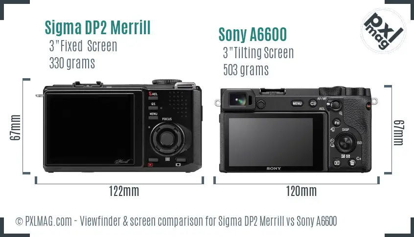 Sigma DP2 Merrill vs Sony A6600 Screen and Viewfinder comparison Sigma DP2 Merrill vs Sony A6600 Screen and Viewfinder comparison