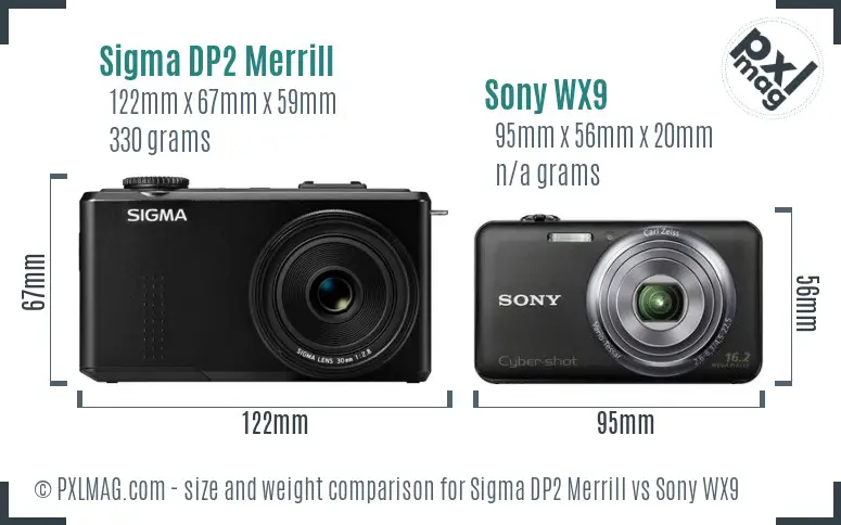 Sigma DP2 Merrill vs Sony WX9 size comparison Sigma DP2 Merrill vs Sony WX9 size comparison