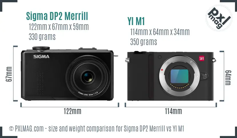 Sigma DP2 Merrill vs YI M1 size comparison