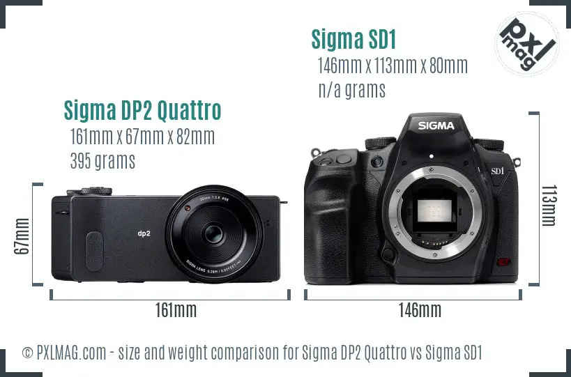 Sigma DP2 Quattro vs Sigma SD1 size comparison