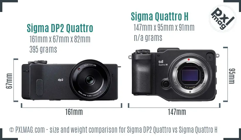 Sigma DP2 Quattro vs Sigma Quattro H size comparison