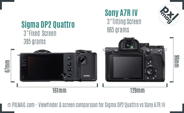 Sigma DP2 Quattro vs Sony A7R IV Screen and Viewfinder comparison