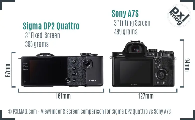 Sigma DP2 Quattro vs Sony A7S Screen and Viewfinder comparison