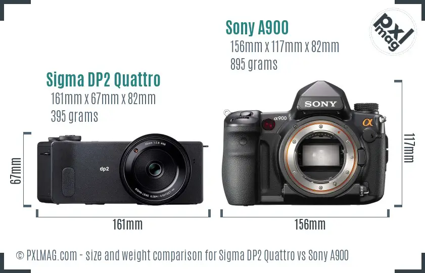 Sigma DP2 Quattro vs Sony A900 size comparison