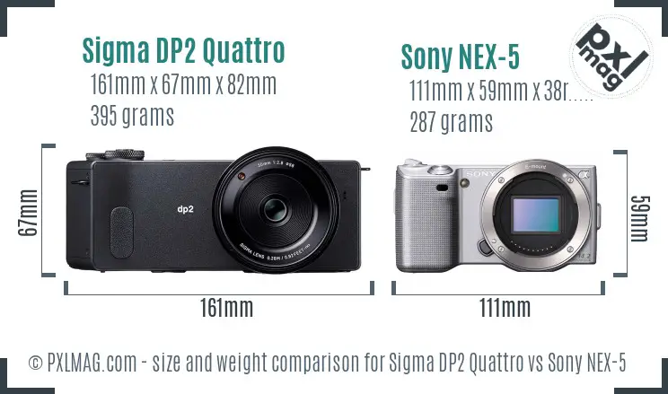 Sigma DP2 Quattro vs Sony NEX-5 size comparison Sigma DP2 Quattro vs Sony NEX-5 size comparison