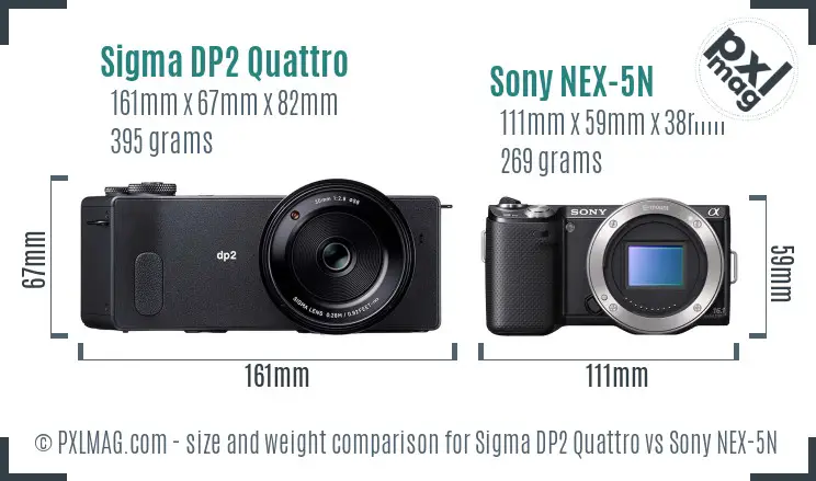 Sigma DP2 Quattro vs Sony NEX-5N size comparison