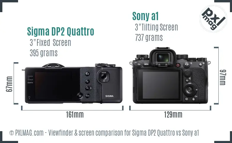 Sigma DP2 Quattro vs Sony a1 Screen and Viewfinder comparison
