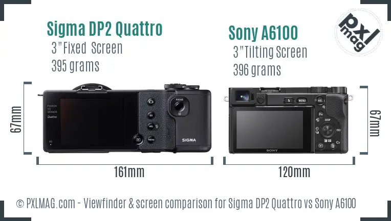 Sigma DP2 Quattro vs Sony A6100 Screen and Viewfinder comparison