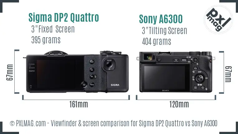 Sigma DP2 Quattro vs Sony A6300 Screen and Viewfinder comparison