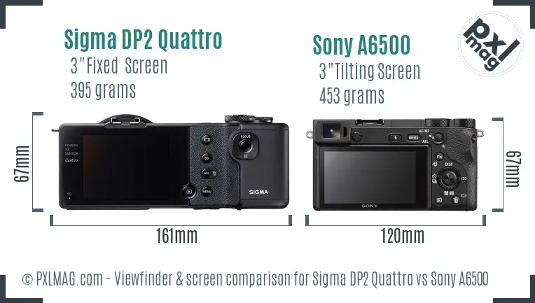 Sigma DP2 Quattro vs Sony A6500 Screen and Viewfinder comparison Sigma DP2 Quattro vs Sony A6500 Screen and Viewfinder comparison