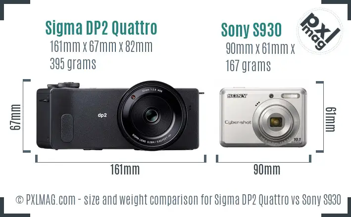 Sigma DP2 Quattro vs Sony S930 size comparison