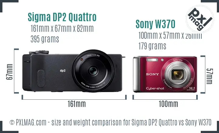Sigma DP2 Quattro vs Sony W370 size comparison