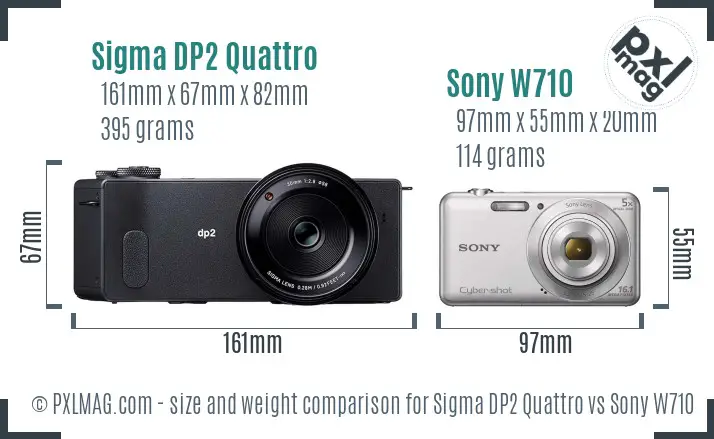 Sigma DP2 Quattro vs Sony W710 size comparison