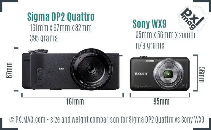 Sigma DP2 Quattro vs Sony WX9 size comparison