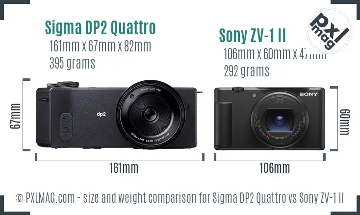 Sigma DP2 Quattro vs Sony ZV-1 II size comparison