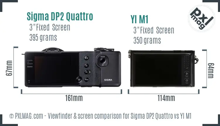 Sigma DP2 Quattro vs YI M1 Screen and Viewfinder comparison