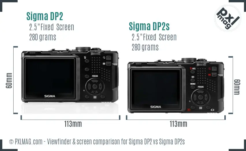Sigma DP2 vs Sigma DP2s Screen and Viewfinder comparison