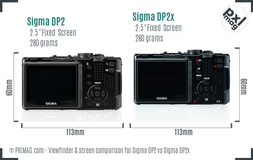 Sigma DP2 vs Sigma DP2x Screen and Viewfinder comparison