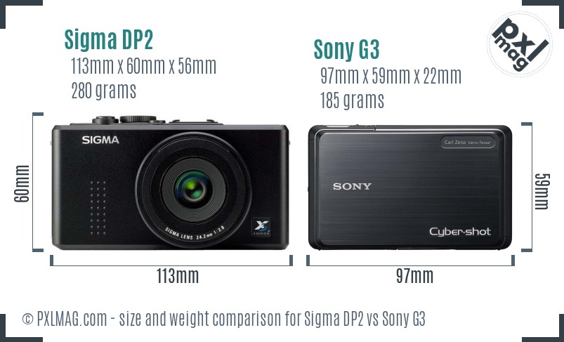 Sigma DP2 vs Sony G3 size comparison Sigma DP2 vs Sony G3 size comparison