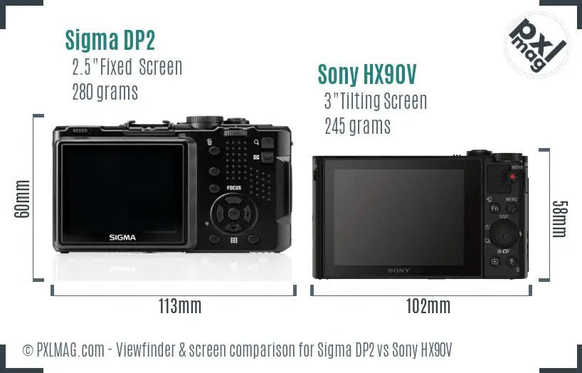 Sigma DP2 vs Sony HX90V Screen and Viewfinder comparison Sigma DP2 vs Sony HX90V Screen and Viewfinder comparison