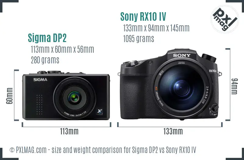 Sigma DP2 vs Sony RX10 IV size comparison Sigma DP2 vs Sony RX10 IV size comparison