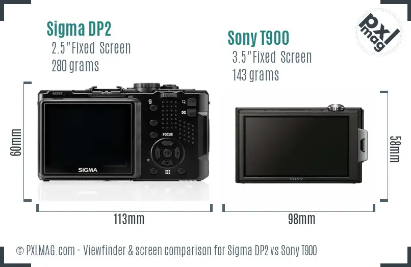 Sigma DP2 vs Sony T900 Screen and Viewfinder comparison Sigma DP2 vs Sony T900 Screen and Viewfinder comparison