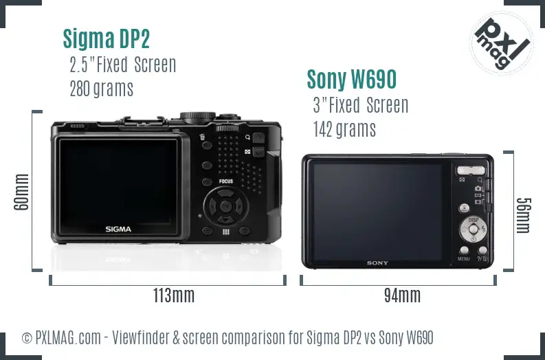Sigma DP2 vs Sony W690 Screen and Viewfinder comparison Sigma DP2 vs Sony W690 Screen and Viewfinder comparison