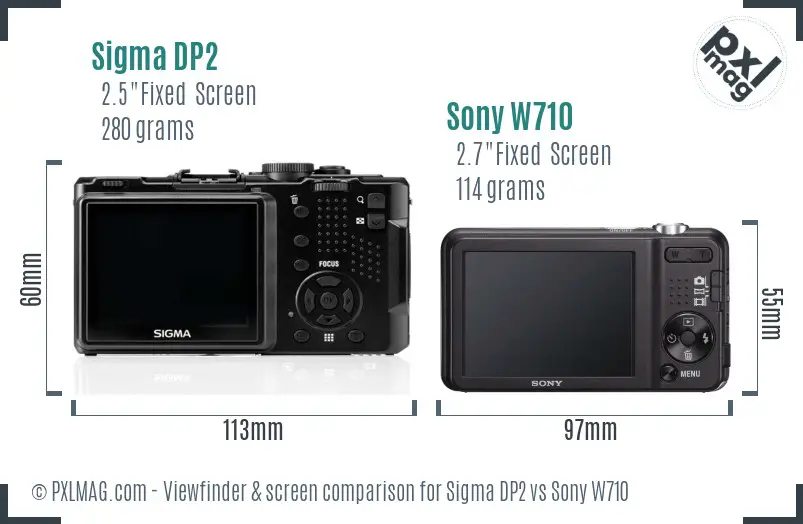 Sigma DP2 vs Sony W710 Screen and Viewfinder comparison Sigma DP2 vs Sony W710 Screen and Viewfinder comparison